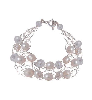 Pulsera Tejido Perla